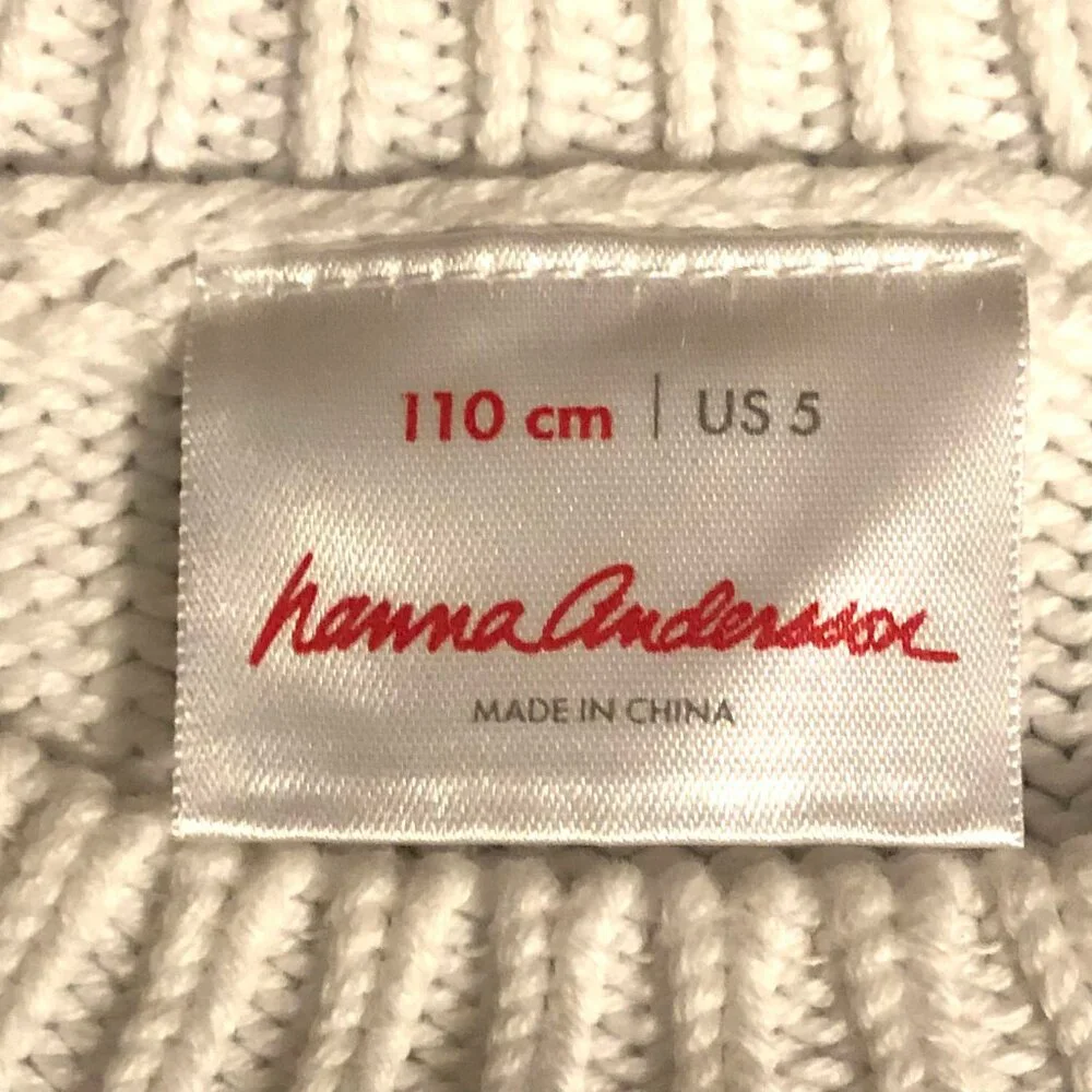 HANNA ANDERSSON Girls Loved Rainbow Stripes Embroidered Sweater 5 MSRP $120 - Picture 3 of 4
